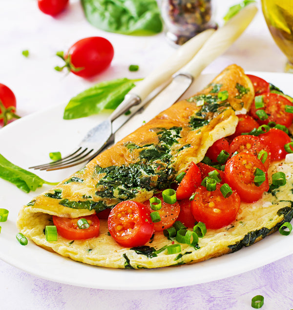 Masala Omelette with Spinach and Tomatoes