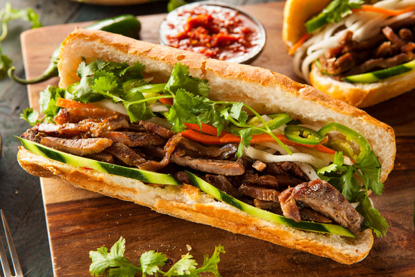 Vietnamese Grilled Pork Banh Mi Sandwich